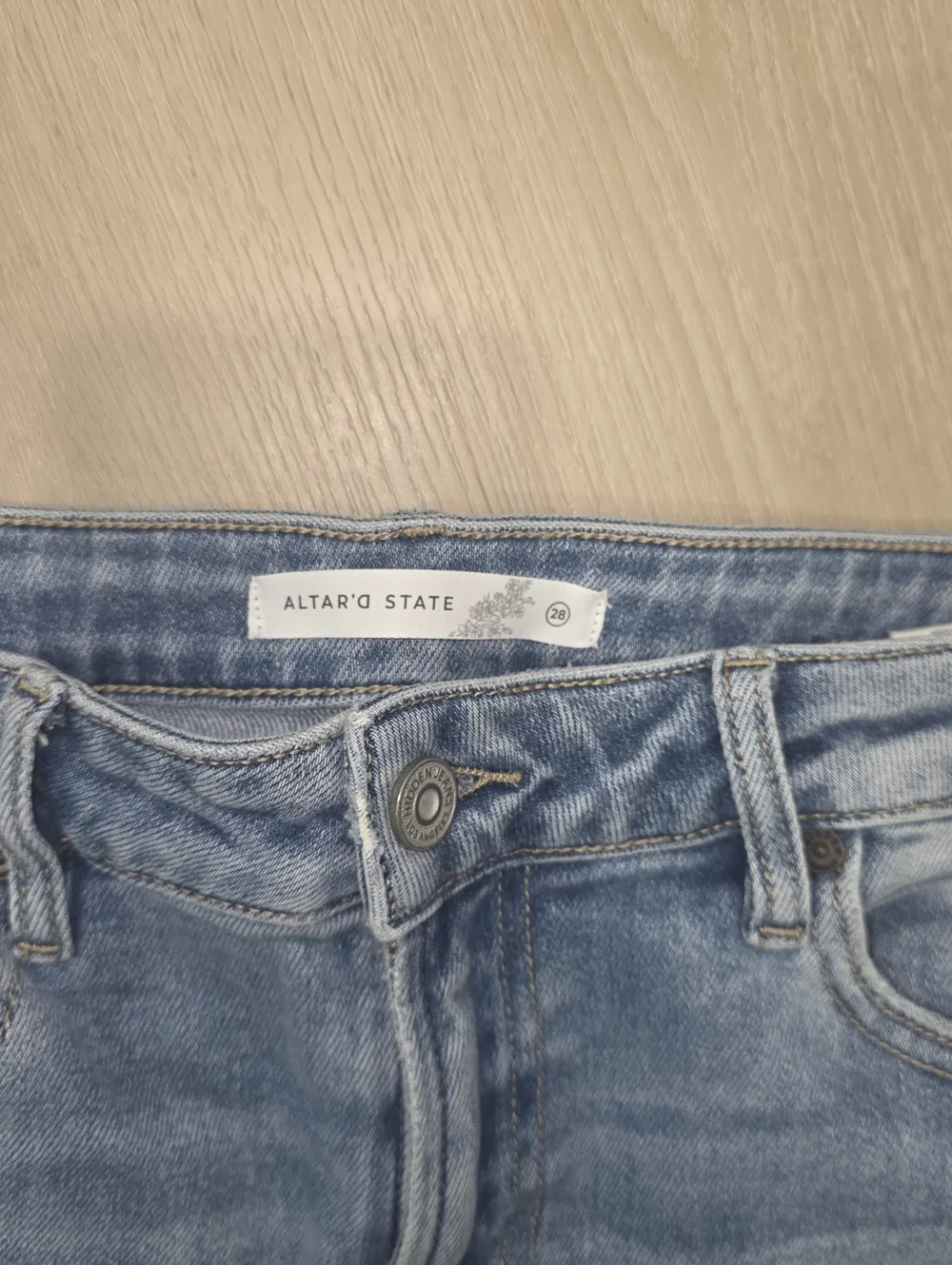 Altard State Flare Distressed High Rise Blue Jeans Size 28 - Picture 7 of 8